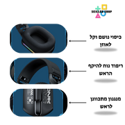 אוזניות אלחוטיות דגם ONIKUMA GT808 - עיצוב שחור